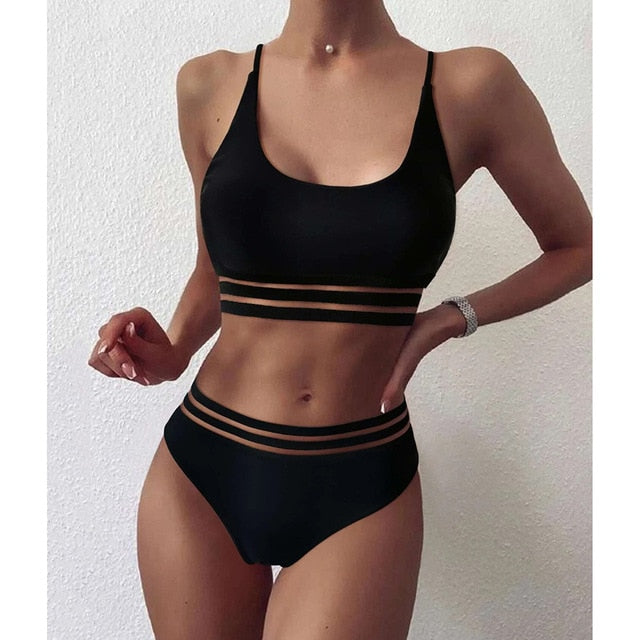 Sexy Swimsuit Women High Waist Bikini 2021 Swimming Wear for Bathing Suit Biquinis Summer Swimwear Women`s Bikinis Set Beachwear
