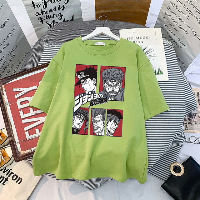 Women T-shirts Anime JoJo's Bizarre Adventure Graphic t shirts Tops Summer Harajuku Oversized Gothic Short Sleeve Tshirt