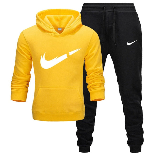 2019 New Fashion Men Hoodies Suits Brand Tracksuit Men/Women Sweatshirts+Sweatpants Autumn Winter Fleece Hooded Pullover