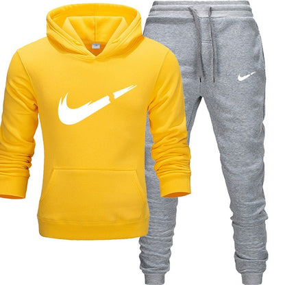 2019 New Fashion Men Hoodies Suits Brand Tracksuit Men/Women Sweatshirts+Sweatpants Autumn Winter Fleece Hooded Pullover