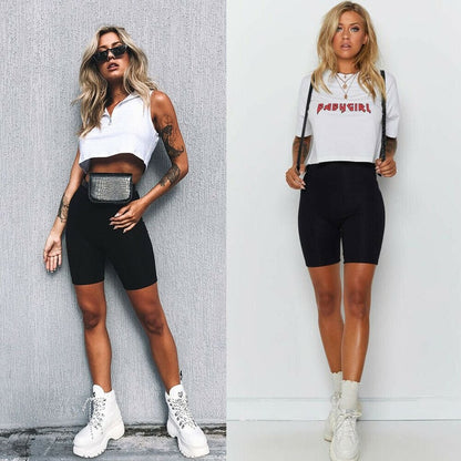 2019 New Women Ladies Fashion Casual Comfy Cycling Solid High Waist Shorts Dancing Gym Biker Active Sports Shorts G0711
