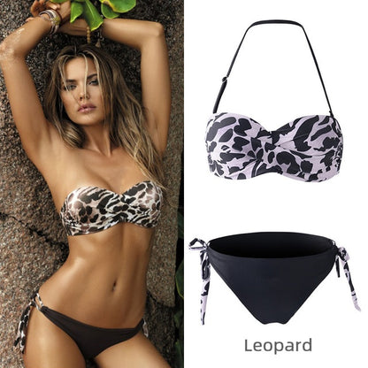 2020 Sexy Solid Color Bikini Women Swimwear Bandeau Biquini Two pieces Swimsuit Female Bathing Suit Push Up Bikini Set Beachwear