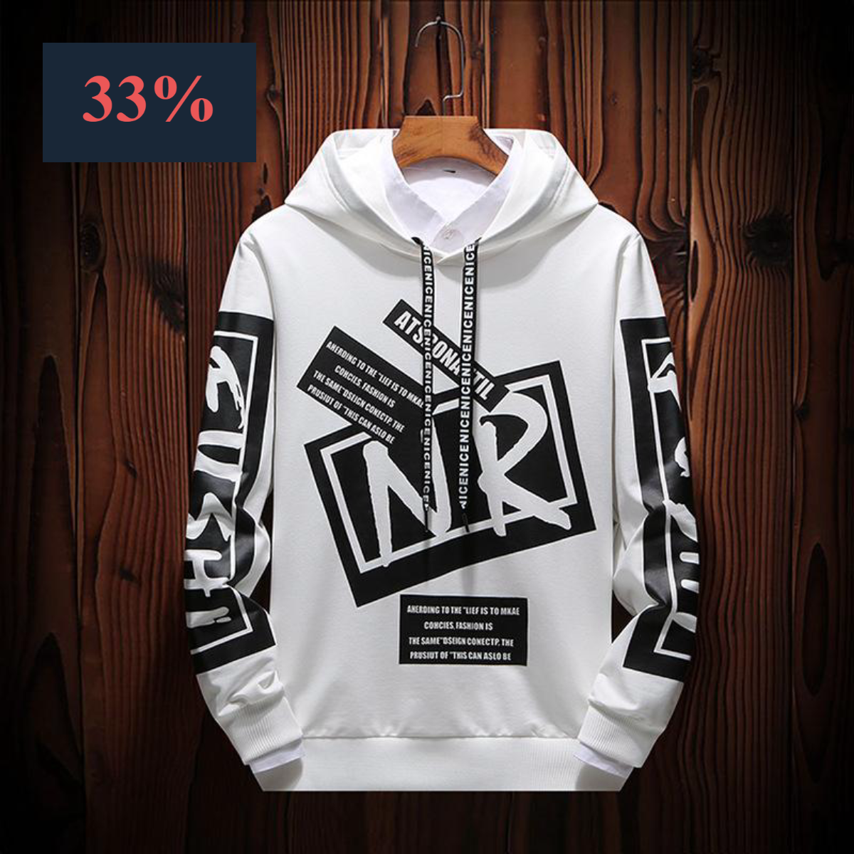 New Casual Black White HOODIE Men Hip Hop Street Wear Letter Print Sweatshirts Skateboard Men/Woman Pullover Hoodies Male Hoodie