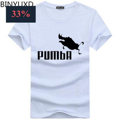 BINYU 2018 funny tee cute t shirts homme Pumba men short sleeves cotton tops cool t shirt summer jersey costume Fashion t-shirt