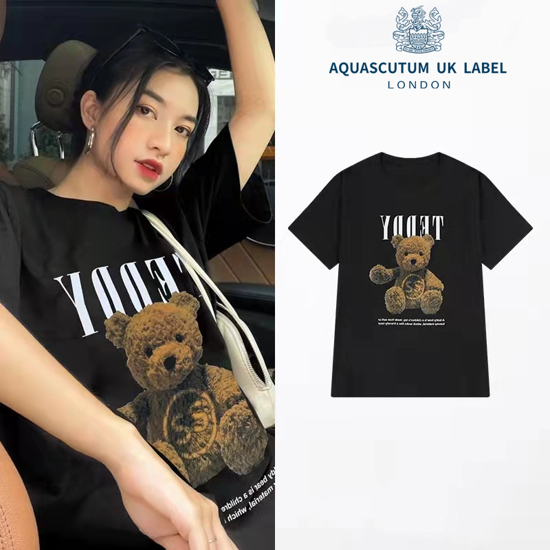 Aquascutum Cute bear print short sleeve t-shirt female