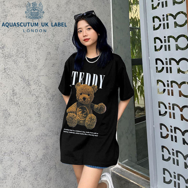 Aquascutum Cute bear print short sleeve t-shirt female