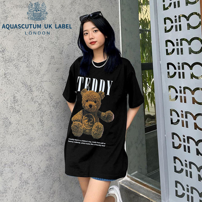 Aquascutum Cute bear print short sleeve t-shirt female