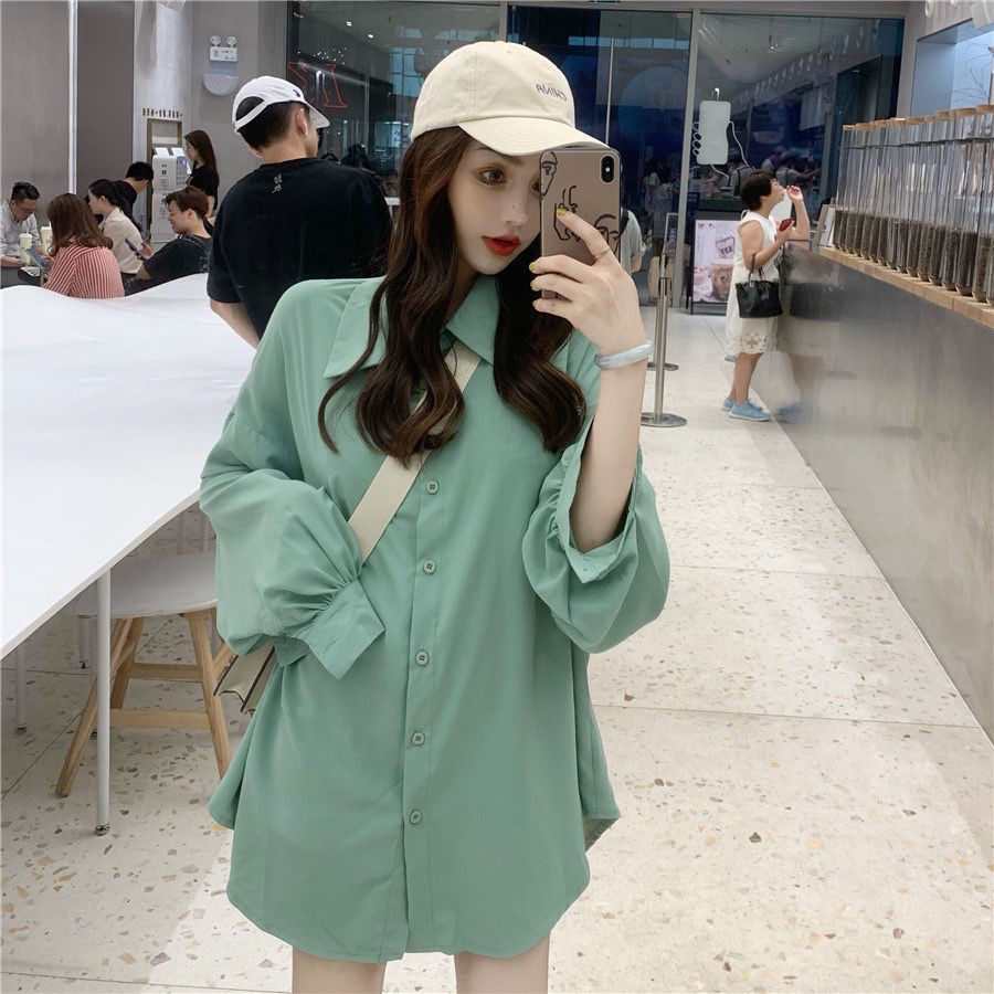 DUOFAN Plus Size Shirts Women Spring Autumn Solid Long Sleeves Button Fashion Female Blouses Streetwear Loose Casual Tops Coat