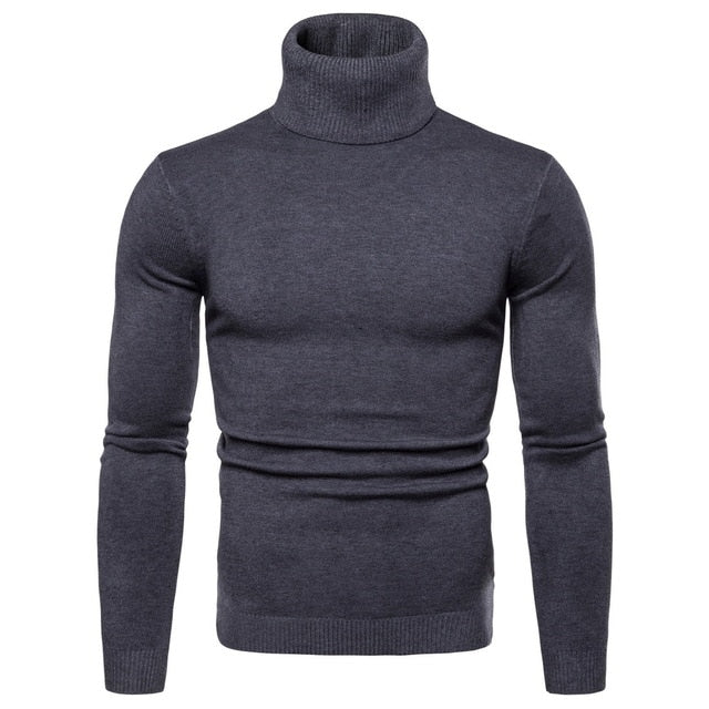 FAVOCENT Winter Warm Turtleneck Sweater Men Fashion Solid Knitted Mens Sweaters 2018 Casual Male Double Collar Slim Fit Pullover