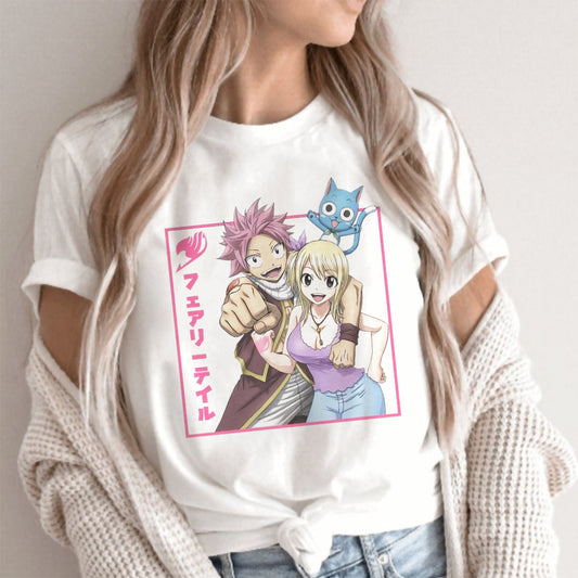 Fairy Tail t shirt Women japanese white t shirt couple clothes streetwear couple t shirt harajuku kawaii