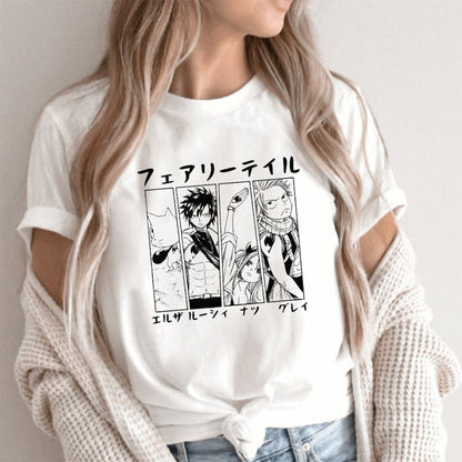 Fairy Tail t shirt Women japanese white t shirt couple clothes streetwear couple t shirt harajuku kawaii