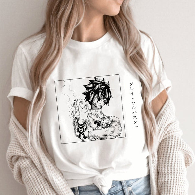 Fairy Tail t shirt Women japanese white t shirt couple clothes streetwear couple t shirt harajuku kawaii