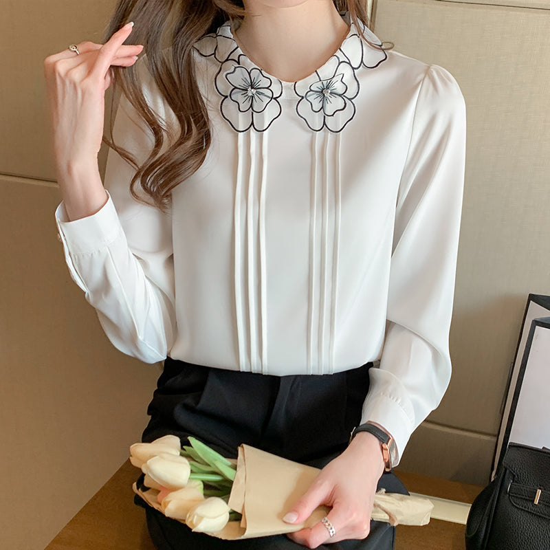 Fashion elegant ladies shirts Women&#39;s Blouses 2021 Spring Autumn Long Sleeve Shirts Tops Blusas Mujer