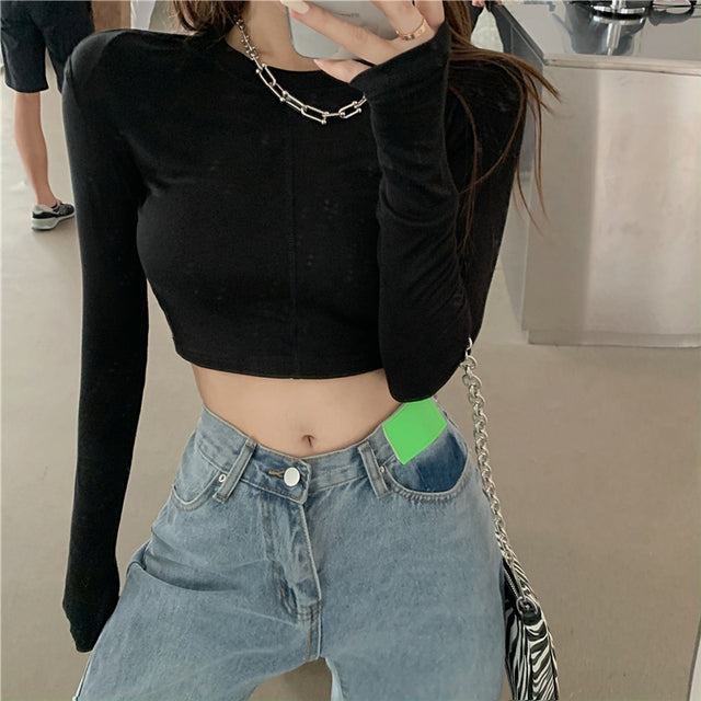 Firm offers will ~ fashion long-sleeved blouse render unlined upper garment shoulder pads female pure color cultivate one&#39;s mora