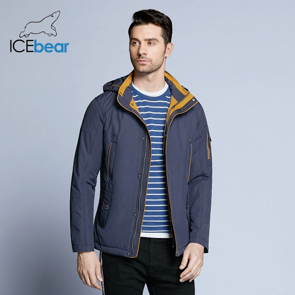 ICEbear 2019 Three Colors Large Size Polyester Thin winter jacket Men parka Fall  Casual Warm Coat 17MC853D