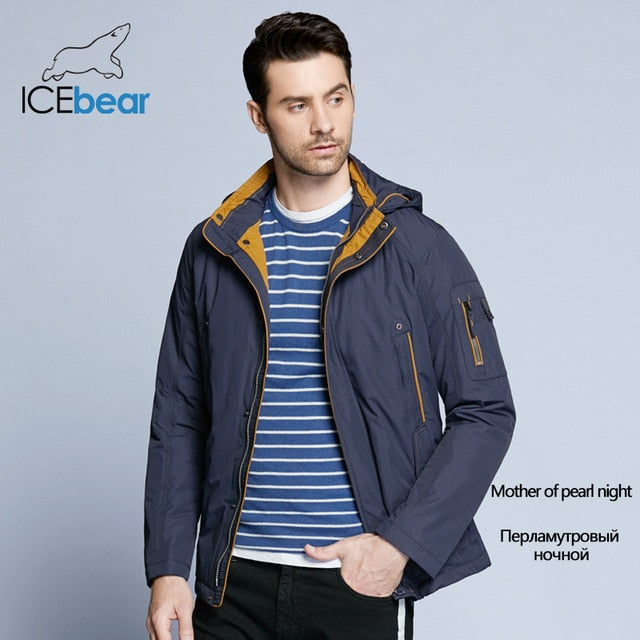 ICEbear 2019 Three Colors Large Size Polyester Thin winter jacket Men parka Fall  Casual Warm Coat 17MC853D