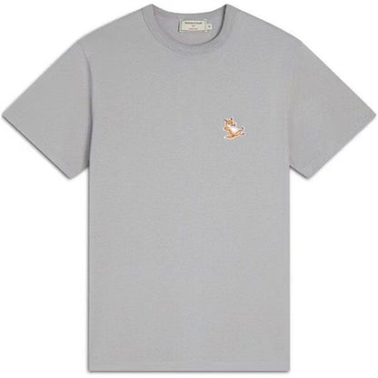 Men&#39;s and Women&#39;s Same Short-sleeved Kitsune Fashion Casual Round Neck Small Fox Embroidery Short-sleeved T-shirt Cotton Top