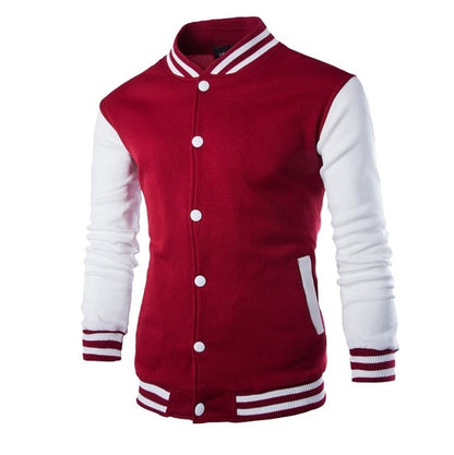 New Men/Boy Baseball Jacket Men 2019 Fashion Design Wine Red Mens Slim Fit College Varsity Jacket Men Brand Stylish Veste Homme