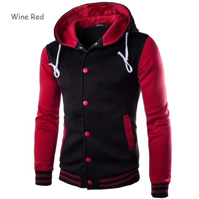 New Men/Boy Baseball Jacket Men 2019 Fashion Design Wine Red Mens Slim Fit College Varsity Jacket Men Brand Stylish Veste Homme