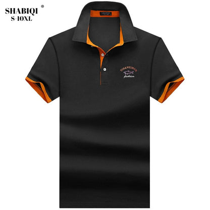 SHABIQI Brand clothing New Men Polo Shirt Men Business & Casual solid male polo shirt Short Sleeve Breathable polo shirt S-10XL