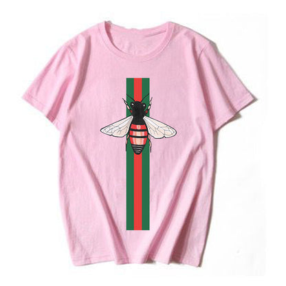 Summer 100% Cotton Short Sleeve Striped Print Women&#39;s Classic Black and White Mandy Street Sportswear High Quality T-Shirt Top