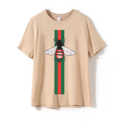 Summer 100% Cotton Short Sleeve Striped Print Women&#39;s Classic Black and White Mandy Street Sportswear High Quality T-Shirt Top