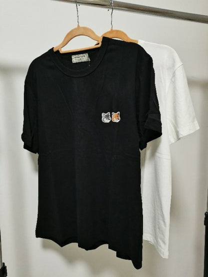 Summer Double Fox Pullover Round Neck Short-sleeved T-shirt Women