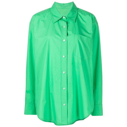 Summer new lapel single-breasted small pocket long-sleeved shirt shorts suit big-name women&#39;s simple embroidered casual shorts