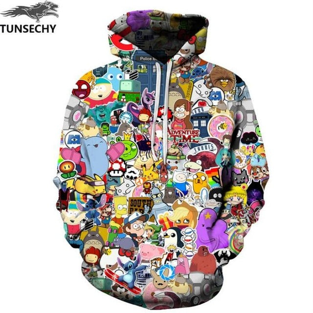 TUNSECHY Hot Fashion Men/Women 3D Sweatshirts Print Milk Space Galaxy Hooded Hoodies Unisex Tops Wholesale and retail