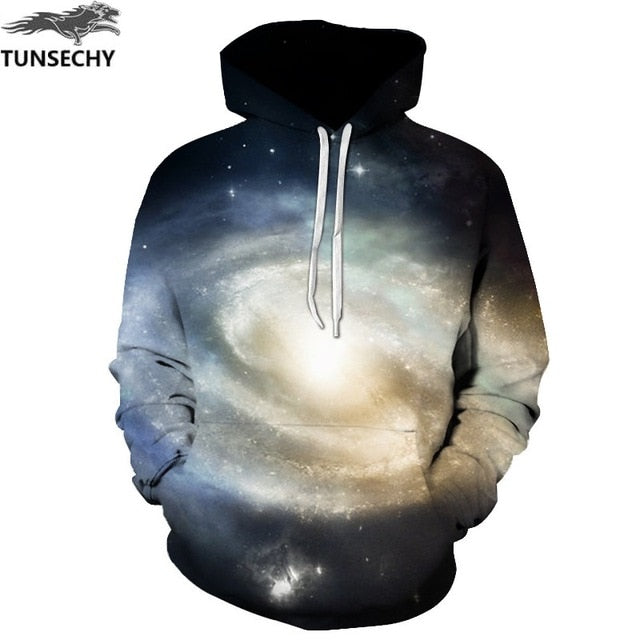 TUNSECHY Hot Fashion Men/Women 3D Sweatshirts Print Milk Space Galaxy Hooded Hoodies Unisex Tops Wholesale and retail