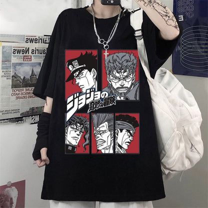 Women T-shirts Anime JoJo&#39;s Bizarre Adventure Graphic t shirts Tops Summer Harajuku Oversized Gothic Short Sleeve Tshirt